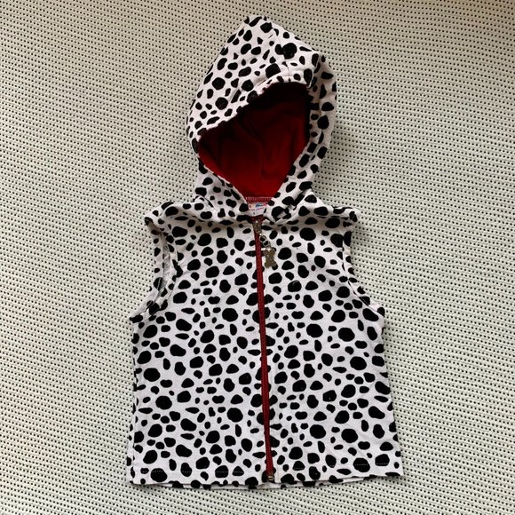 Vintage Please Mum Made in Canada Dalmatian Hooded Vest | S - Picture 1 of 6